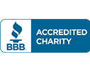 BBB Accredited Charity logo with a blue background and a flame symbol.